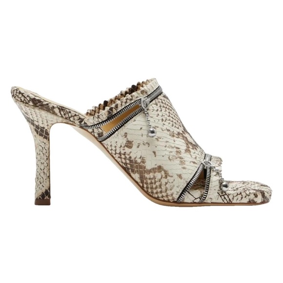 Burberry Snakeskin Print Mules with Silver Accents. - Picture 1 of 9